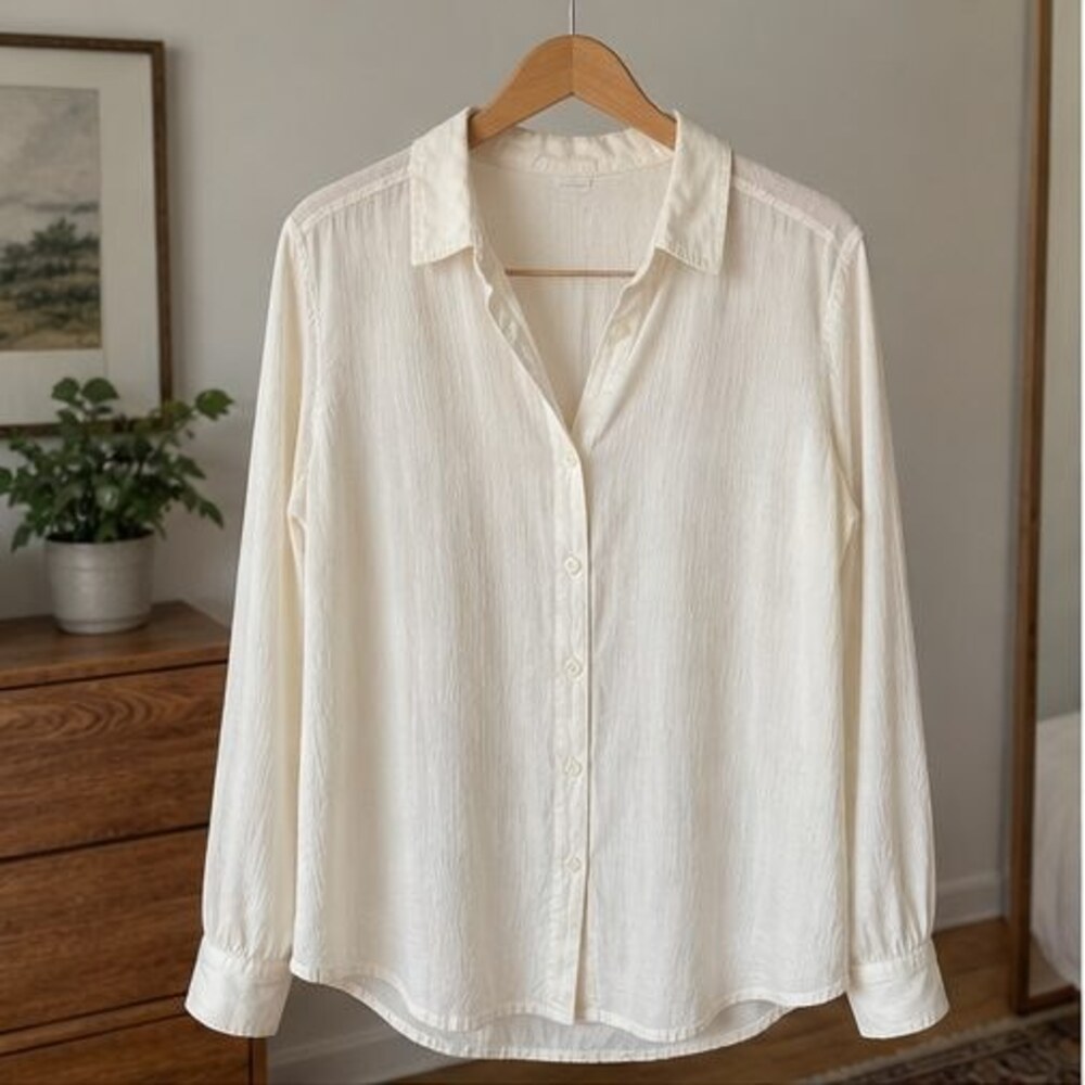 Ivory Pleated Blouse